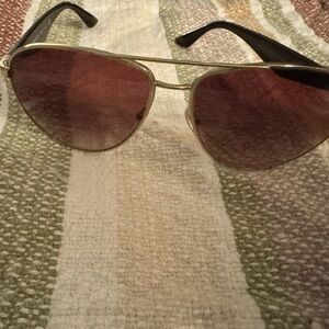 Prada Sunglasses with Gold Frame and Brown Lenses
